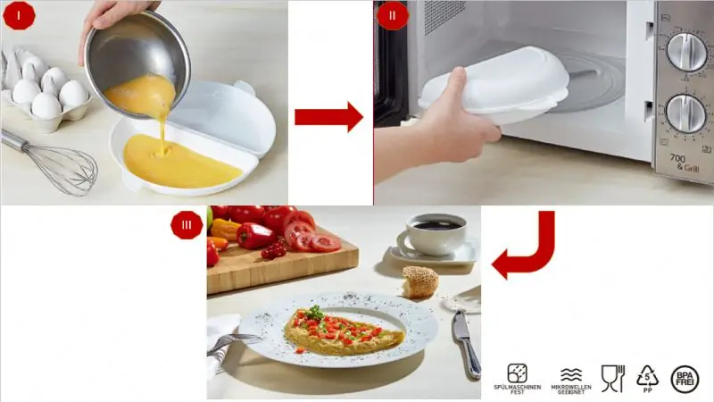 Omelet Maker Microwave Oven Non Stick Omelette Maker Plastic Egg Roll Cooker Pan, White