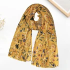 Hijab Hijabs Hijab Scarf Women Muslin Hijab Scarf Polyester Yellow Women Head Floral Hijabs
