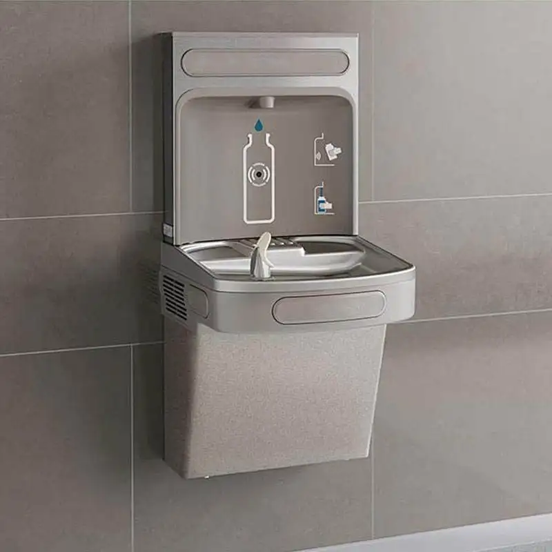 domestic direct wall mounted drinking fountain with bottle refill