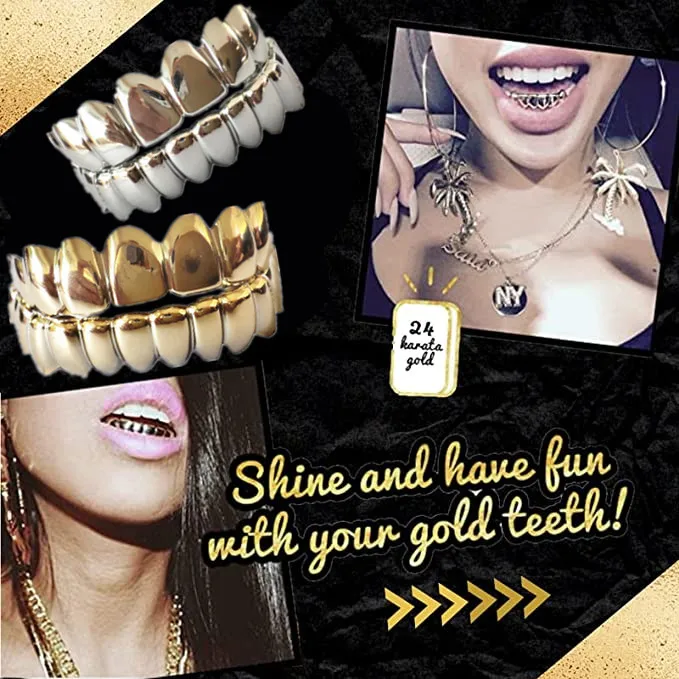 Sowsmile Hip Hop Gold Silver Real Silicone Gel Snap On Dental False
