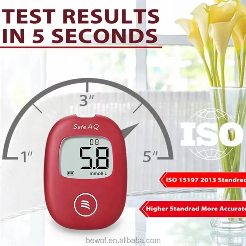 Sinocare OEM&ODM Glucometro Code Free Diabetes Testing Machine Glucometer Blood Glucose Meter with Strips Safe Aq Smart