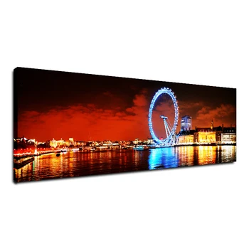 Light Up Modern City Picture On Canvas Print Wall Hanging Decor Art led lighting decorative painting