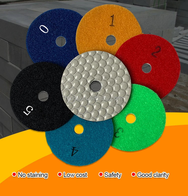 Inch Mm Diamond Dry Polishing Pad Stone Resin Hand Polish Pad For