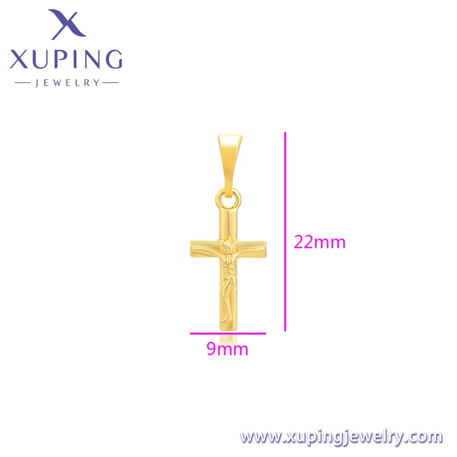 X000464095 xuping jewelry fashion 24K gold color pendant for necklace Elegant Simple cross pendant