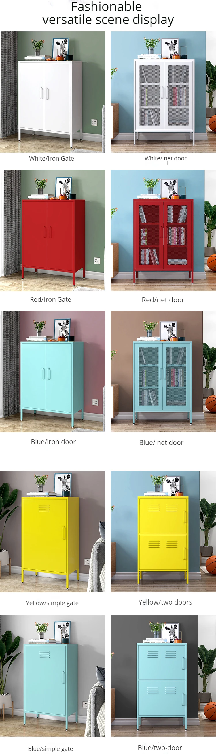 금속 레그로 방 북스 캐비닛을 하는 철강 벽장 2 문 5