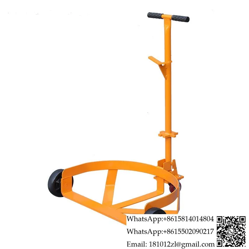 Lowlevel Oil Drum Handling Handpulled Ironplastic Drum Truck With