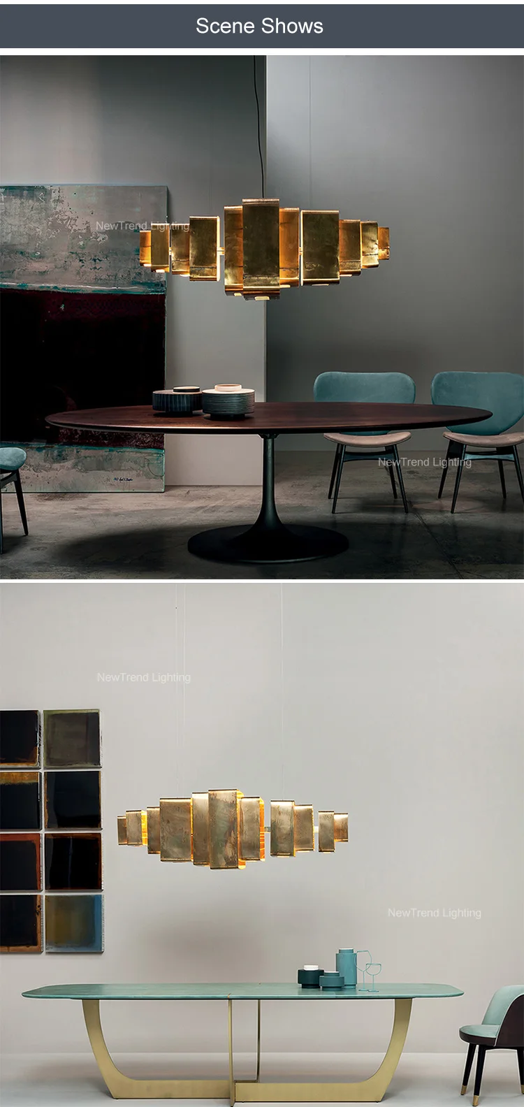 CPL-363 Luxury Style Indoor Living Room Dining Room Custom Gold Color LED Chandelier Light factory