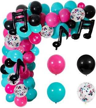 127 Pack Tik Tok Balloons Set with Music Note Balloons Music Party Decorations for Birthday Party Karaoke Music Theme Decor