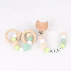 Bracelet Amazon Hot Sale Baby Beech Wood Pacifier Chain Rattle Toy Wholesale Fox Clip Type Molar Bracelet