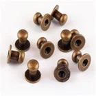 Brass Stud Brass Screwback Button Studs Solid Brass Round Head Button Stud Screwback Leather Screw
