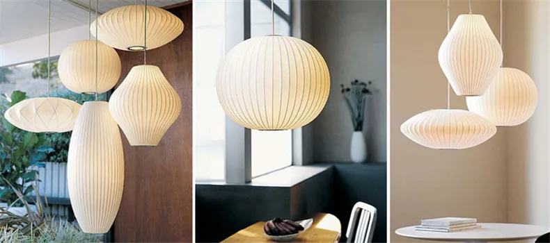 Restaurant Hotel Home deco Handmade light Fancy White Silk Skin Lantern Cocoon pendant light