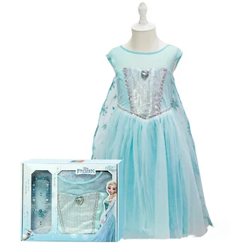 Huaduo Hot Selling Style Frozen Aisha Birthday Gift Box Girl Dress Aisha Princess Dress Skirt Summer Sizes 2t-14t