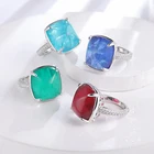 Ruby Gemstone Wedding Engagement Sterling Silver Stone Ruby Rings Gemstone Paraiba Ring