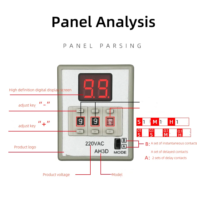 product digital timer with 8 pin base ah3d 240 vac made in china-2