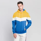 Casual Clothing Winter Crewneck Contrast Color Stripe Hoodies Long Sleeve Cotton Casual Sweatshirts Men Clothing