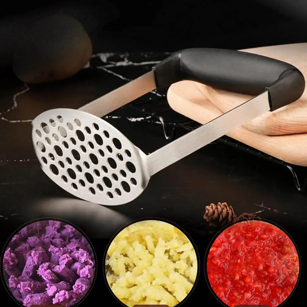 Professional Heavy Duty Potato Masher Stainless Steel with Good Grip Horizontal Handle