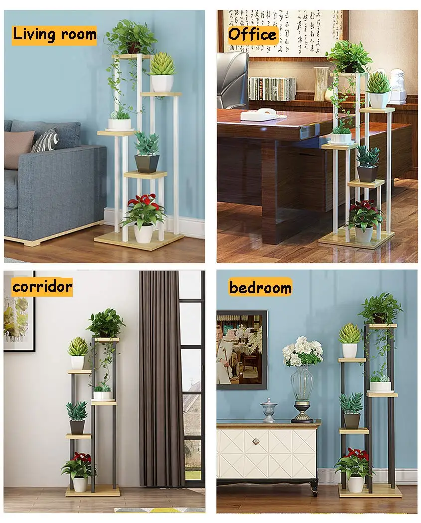 Modern indoor outdoor multi-layer floor-standing metal frame decorative flower stand