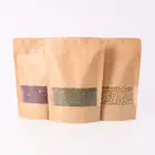 Bags With Bag Tea Professional Manufacturer Kraft Paper Pouch Bags With Clear Window/ Craft Paper Bag For Tea Packaging
