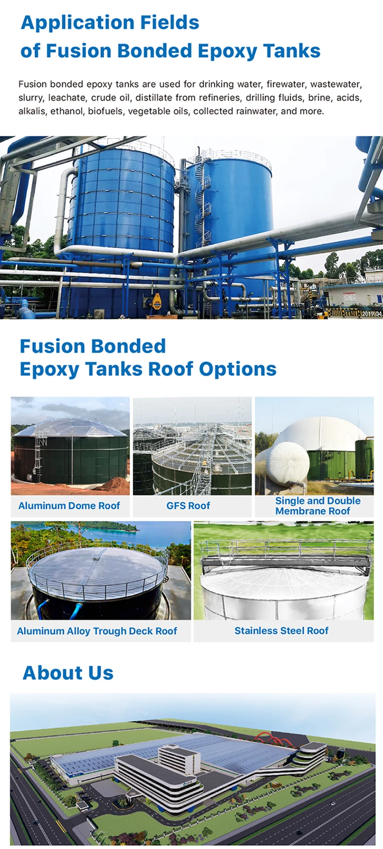 Flexible capacity Epoxy coated steel tanks as crude oil  tank