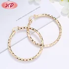 Hoop Earring Small Hoop Earring Lady Girls Copper 18K Gold Plated Brazilian Twisted Brass Small Hoop Earring