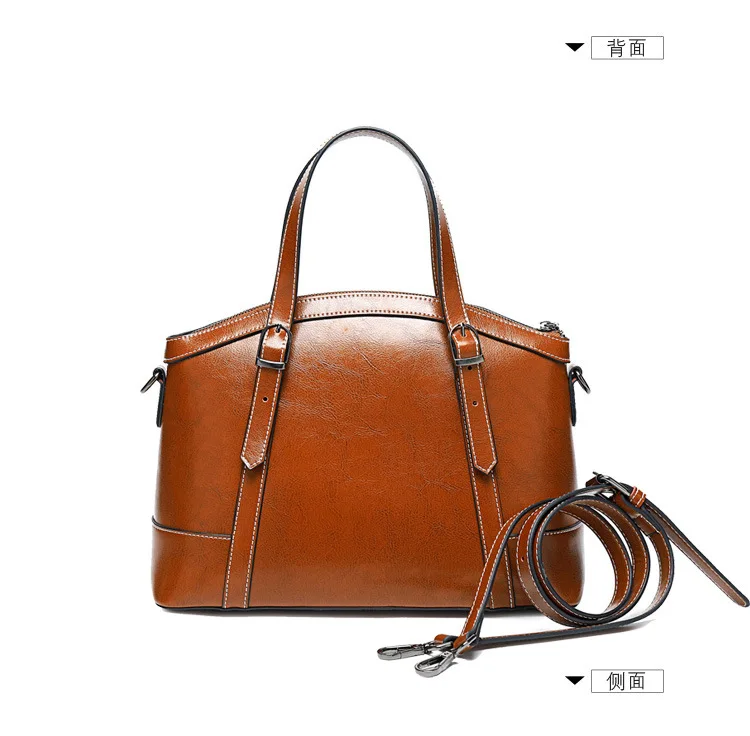 Andong Handbag for Women Girls Genuine Cow Leather Fashion Shoulder Sling Bag Top Handle Bags Casual Office Ladies Handbags