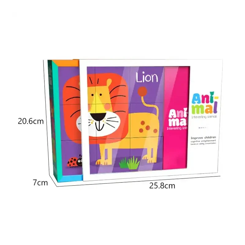 EPT Hot Selling 6 in 1 cubic nine-square box animation cartoon puzzle toys for children