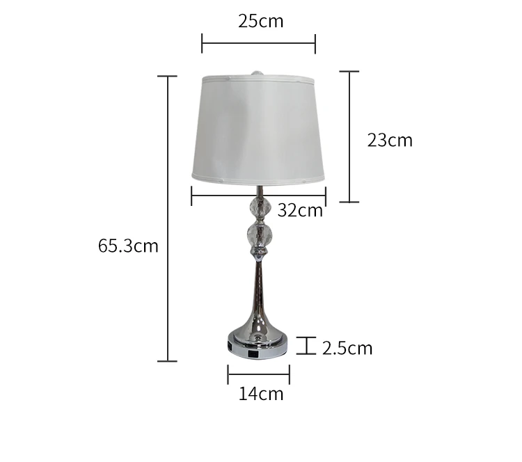 White linen touch switch Farm light Hotel bedroom table lamp