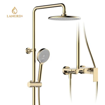 Brass Shower Faucet Manufacturer Wholesale Luxury Two Function Shower Set for Hotel and Apartment Construction