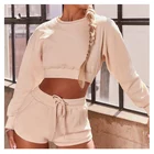 Sweat Suits Wholesale Women's 2 Piece Set Tracksuits Hoodie Tops Shorts Sweat Suits Casual Outfits Custom Tracksuit