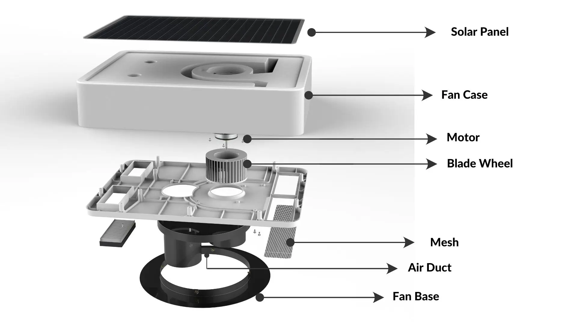 Ventilation Roof Vent Fan, 70W, 6'', Centrifugal, Solar - detail 20