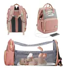 Baby Diaper Bag Anti-theft Baby Diaper Bag Bed Backpack USB Mummy Bag Backpack With Bed