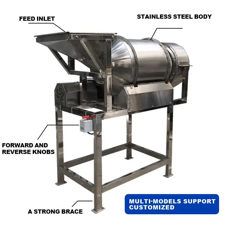 Automatic food grade seasoning drum mixing powder mixer factory