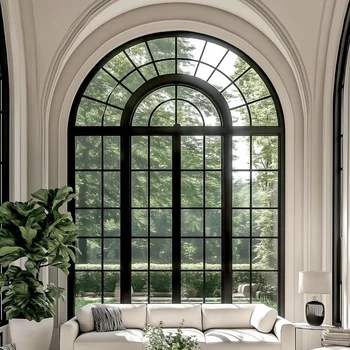 ALUFRONT French Series Double Entry Door Elegant Double-layer Tempered LOW-E Glass Heat-insulated Steel Flat Hinged Door