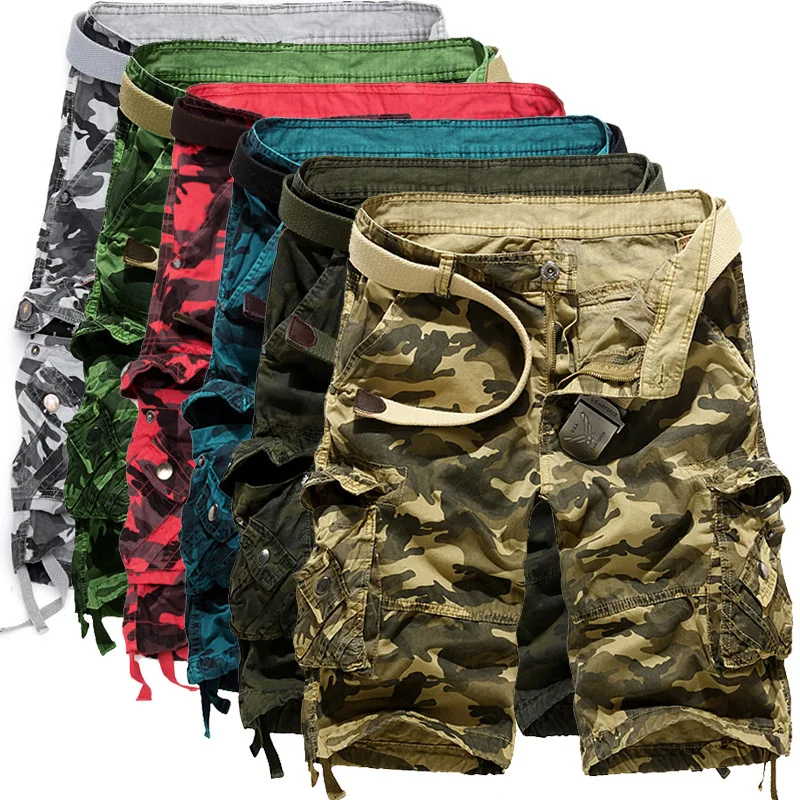 HFOP Short Camouflage Summer Loose Male Military Army Shorts Multi-Pocket Camo 
