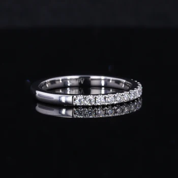 Starsgem Handmade Wedding Band Classic Design Jewelry 10k White Gold Moissanite Stone Ring