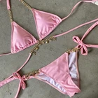 Bikini Julysand Women Factory Supplier Women Cross String Shiny Metallic Bikini Ladies Bikini String