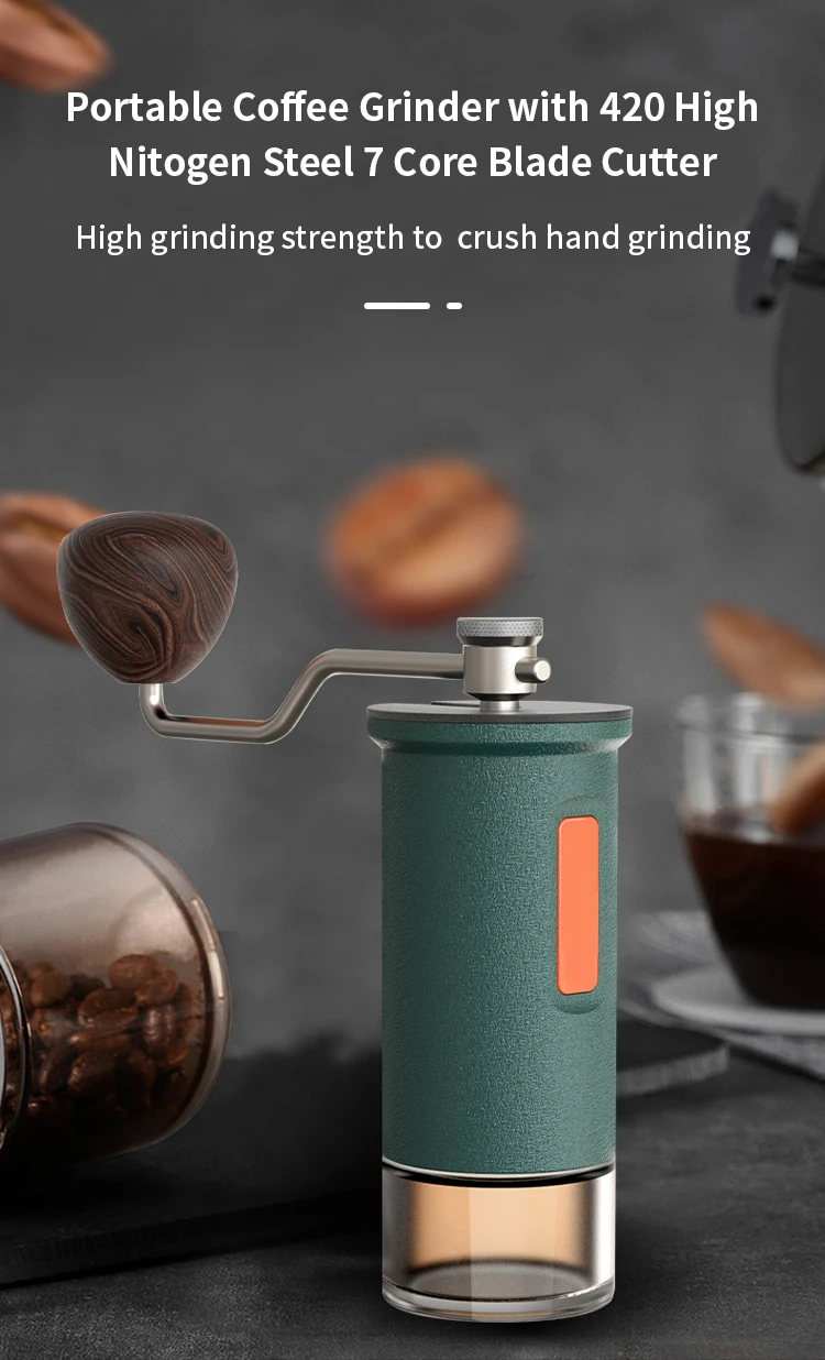 Portable Wood Grain Hand Crank Coffee Grinder Manual Coffee Bean Hand Grinder Coffee Beans Grinding Machine