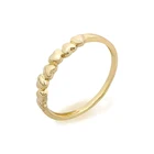 Gold Ring Yellow Goldringsgold Jewelry 14K Gold Ring Small Fresh Heart To Heart Yellow Gold Diamond Ring