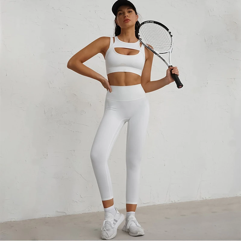 YIYI High Push Up Sports Bra Beauty Back Gym Fitness Sets Butt Lift Tummy Control Leggings Sets For Women Training Suits Girls