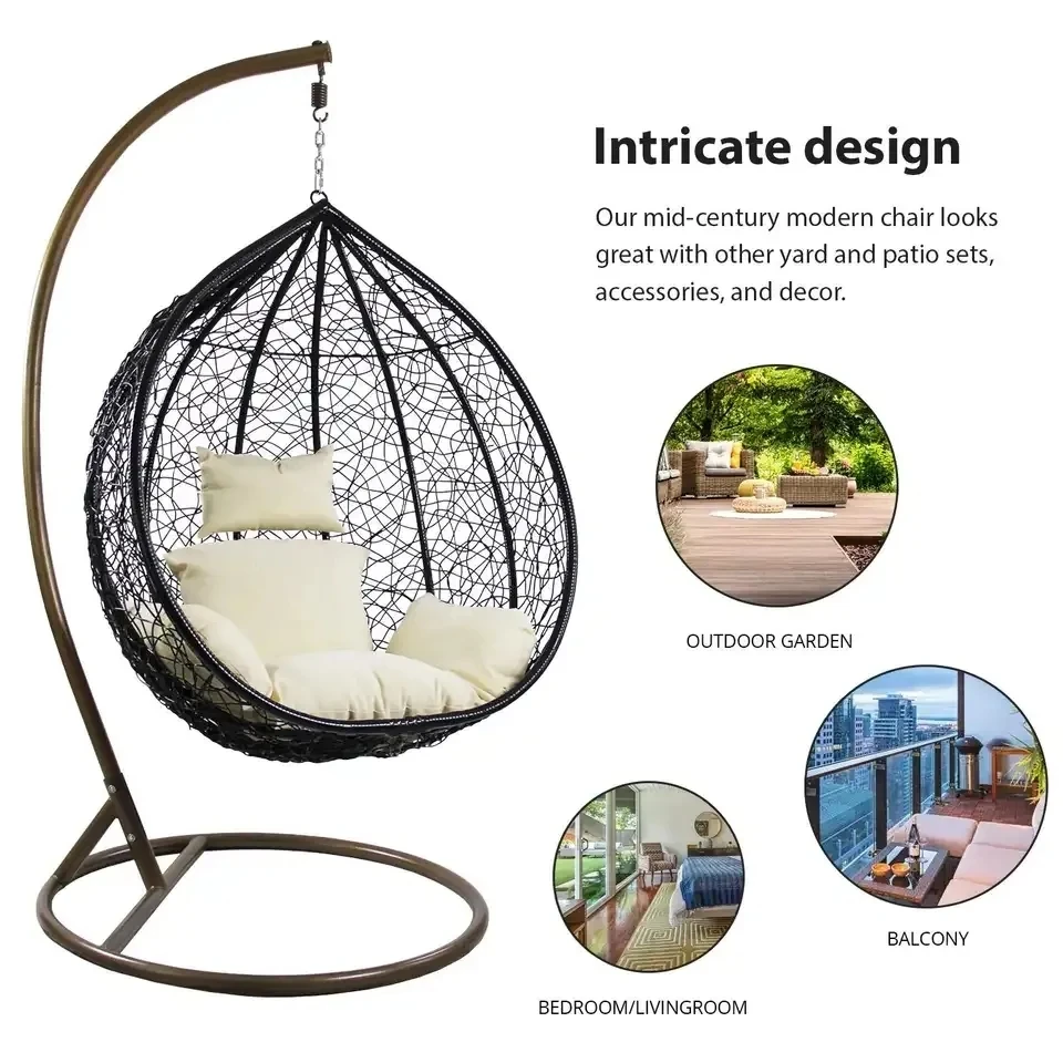 Outdoor Furniture Garden Rattan Swing Chair Fashion Style Egg Hanging Chair