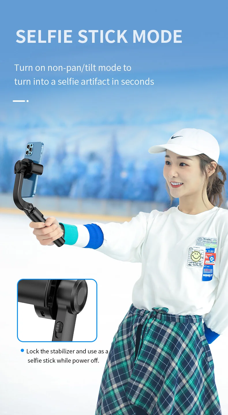Smooth Axis Handheld Gimbal Stabilizer Video Vlog Tripod Cell Phone Selfie Stick