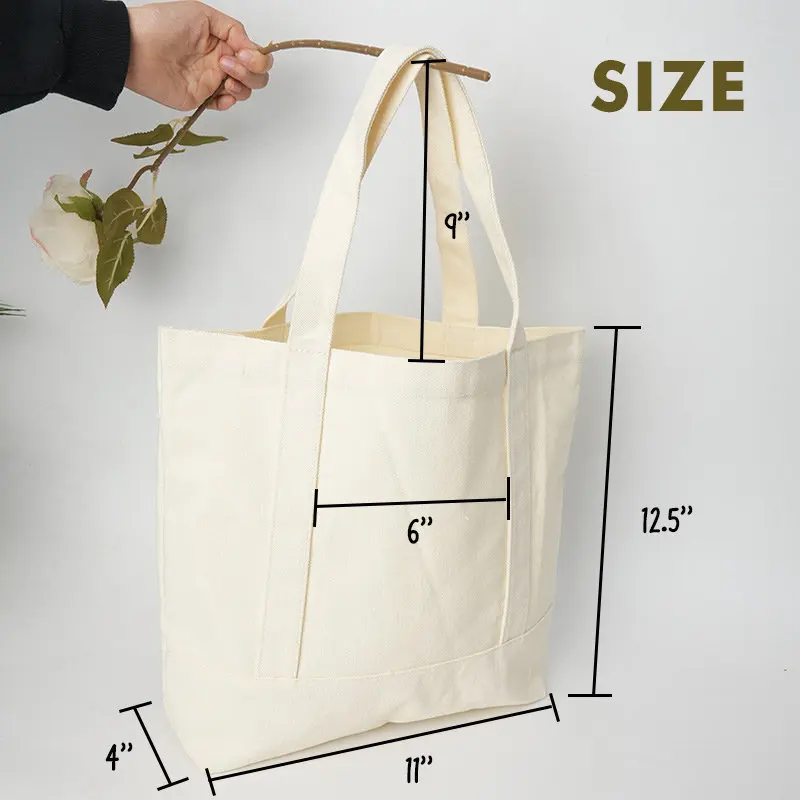 High Quality Custom Logo Cotton Tote Bag Hot Sale Eco-Friendly Canvas Shopping Bag with High Handle Nature Blank Customized factory