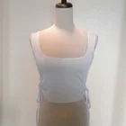 2021 Custom Logo Women's Sexy Solid Strappy Tank Vest Crop Top Breathable Corset Sleeveless Women's Tank Tops Camisole
