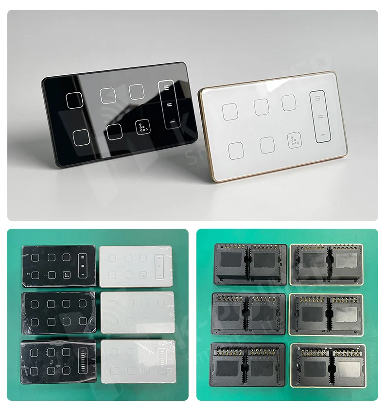 Tuya Smart WIFI India Standard 2M Wall Switch Fan Dimmer Light Control Combo Switch Support Alexa and Google Assistant