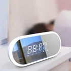 Radio Hot Selling Fancy Portable Wireless Mirror Bluetooth Speaker Mini With Time Alarm AUX FM Radio
