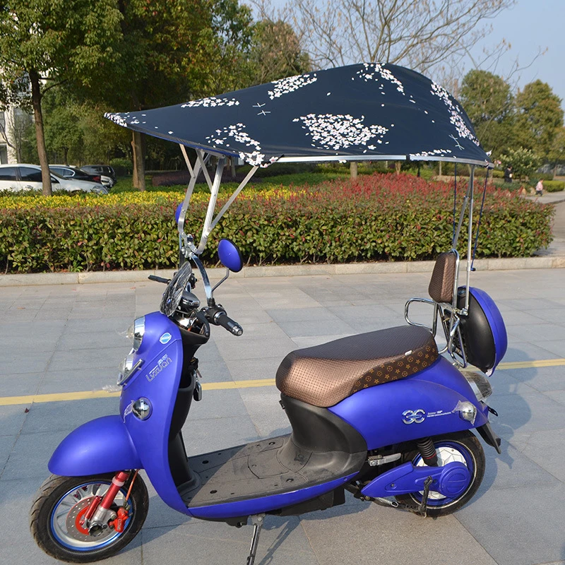 KLH438 Anti UV Black Coating Motorcycle Umbrella Outdoor Windproof Electric Bike Cover Motorbike Umbrellas For Rain And Sunshade