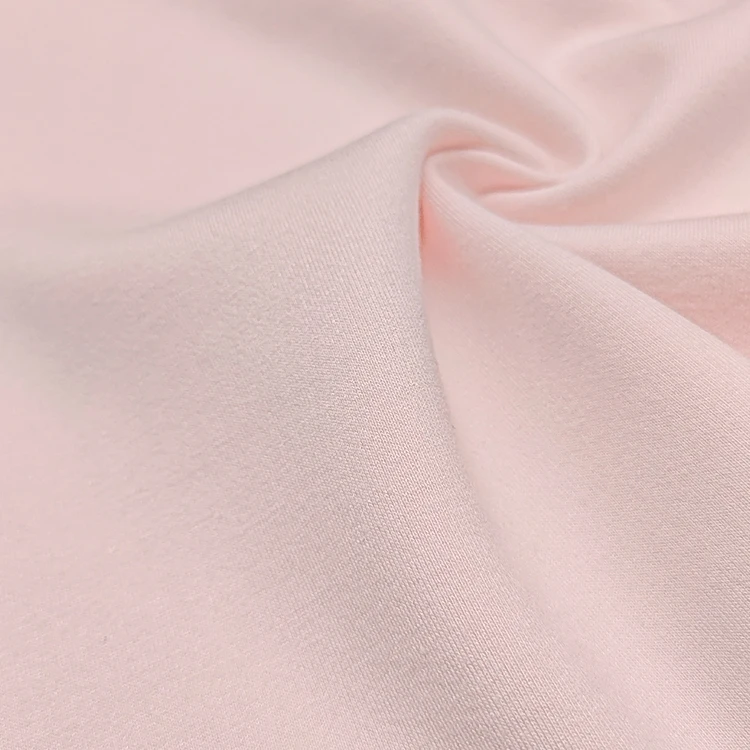 Hot Sale Solid Knit 49% Polyester 46% Rayon 5% Spandex Material Scuba Fabric for Women Dress 290GSM factory