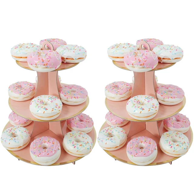 High Quality Round Paperboard 3 Layer Dessert Cake Cupcake Stand  Paper Cover Tower For Party And Wedding Birthday Cupcake Stand