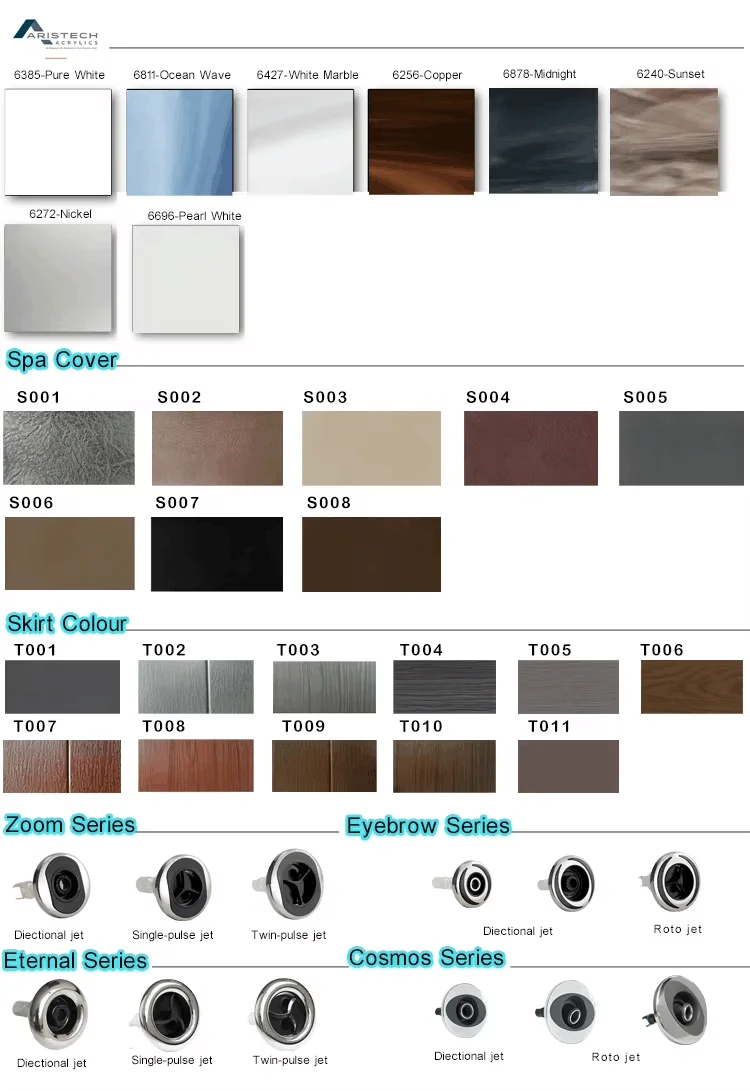 Freestanding Luxury Hot Tub Spa Tub with 25 Jets 2 Seats + 1 Lounge and 5 Years Warranty