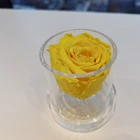 Wholesale High Quality Custom Design Clear Round Shape Single Acrylic Rose Box With Logo
